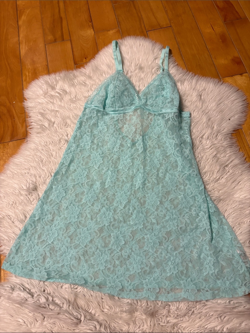 Sheer Lace Dress in Mint
